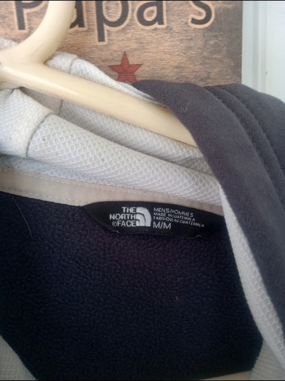 The North Face Charcoal Hoodie with Neon Green Logo and Drawstrings